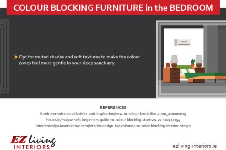 COLOUR BLOCKING FURNITURE in the BEDROOM