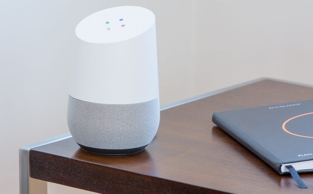 smart voice assistant on a table
