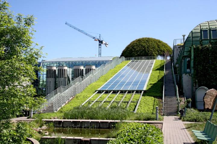 solar panels placed on hills