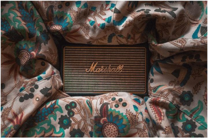 marshall speaker surrounded by fabric