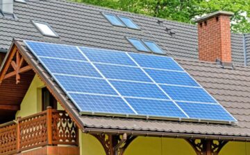 house with solar panel roof