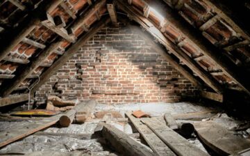 roof with holes in the attic