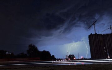 storm striking lightning