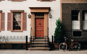 house with bicycle outside