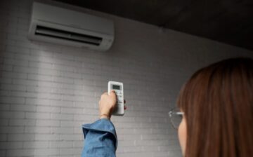 young woman using HVAC systems