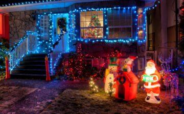 christmas decoration with colorful bulb