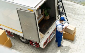 man loading moving truck