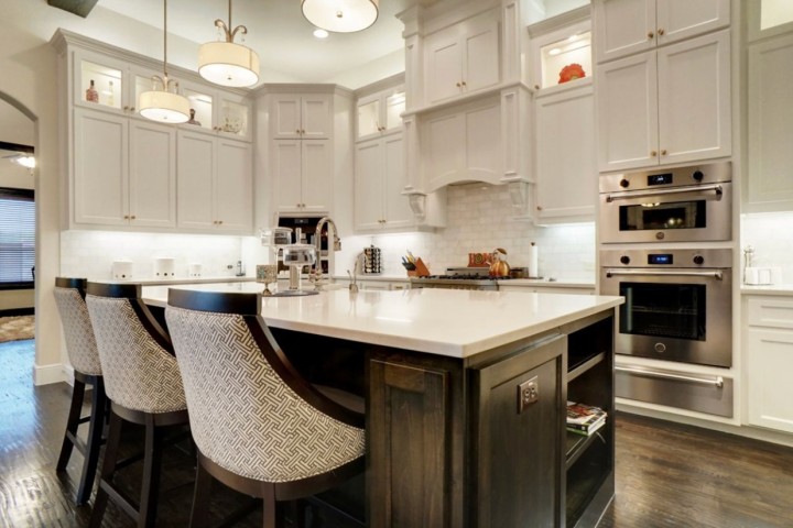 remodeled kitchen with many cabinets