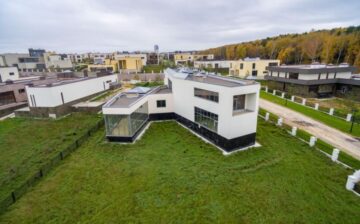 Photograph of a house from a drone used in real estate