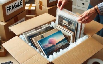 man packing photos well packed