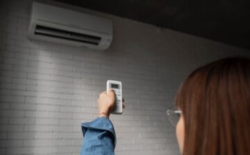 young woman using home technology