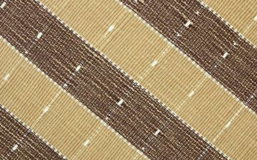 brown fabric striped rug