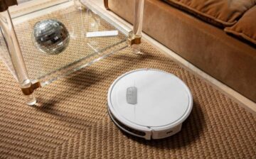 white robot vacuum cleaner