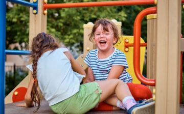 kids playing in a playground