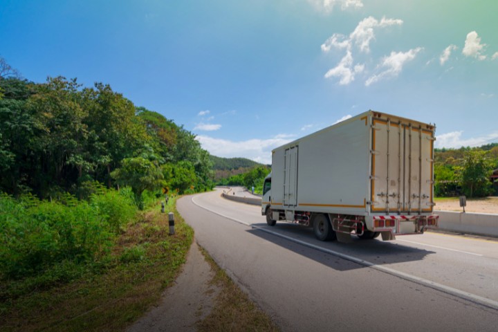 moving truck on the road