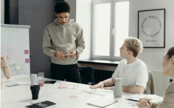 people working in an office