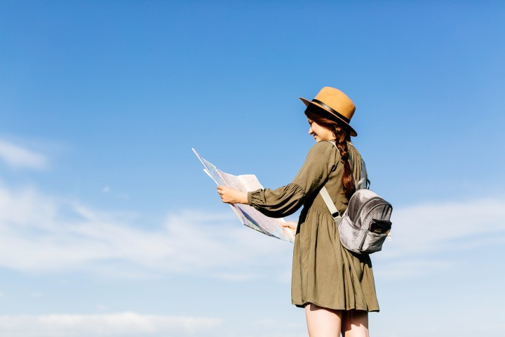 tourist with map