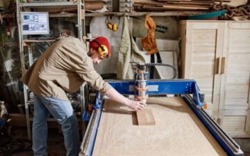 man chopping wood