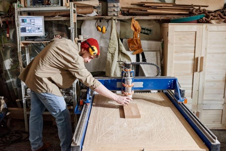 man chopping wood