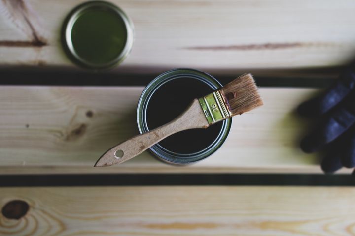 paint pot with brush for your home renovation