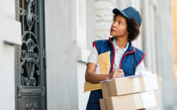 woman delivering a package