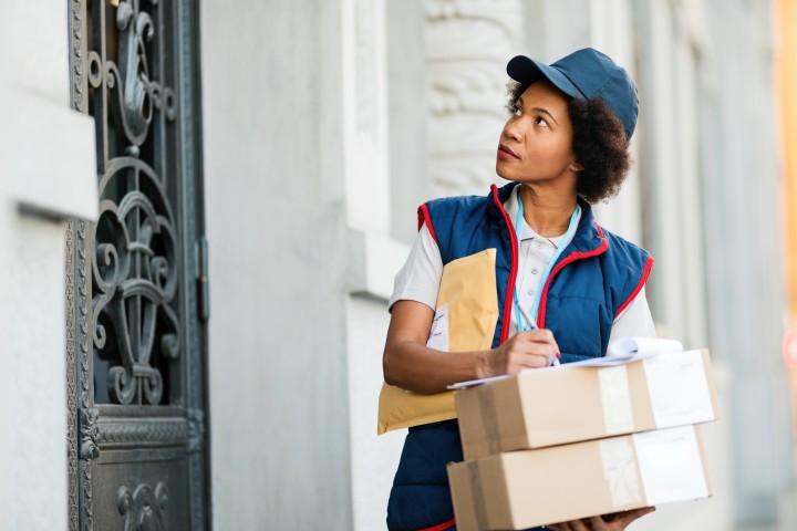 woman delivering a package