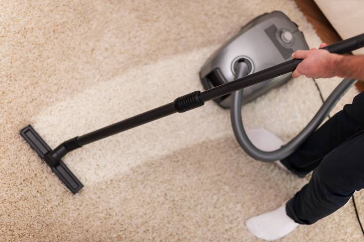 close up carpet cleaning