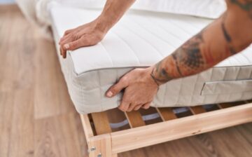 man holding mattress