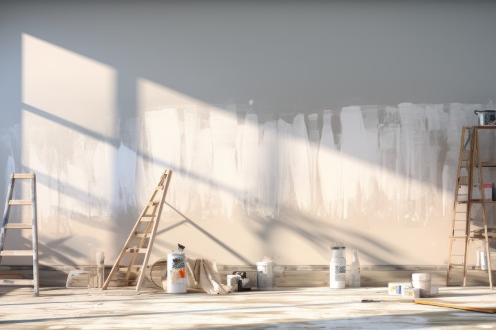 wall being painted white