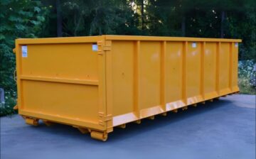 yellow dumpster