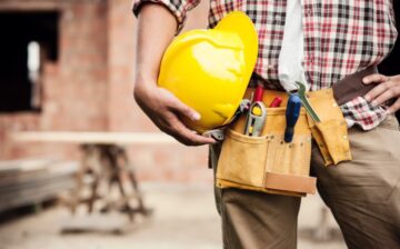 construction worker with tools